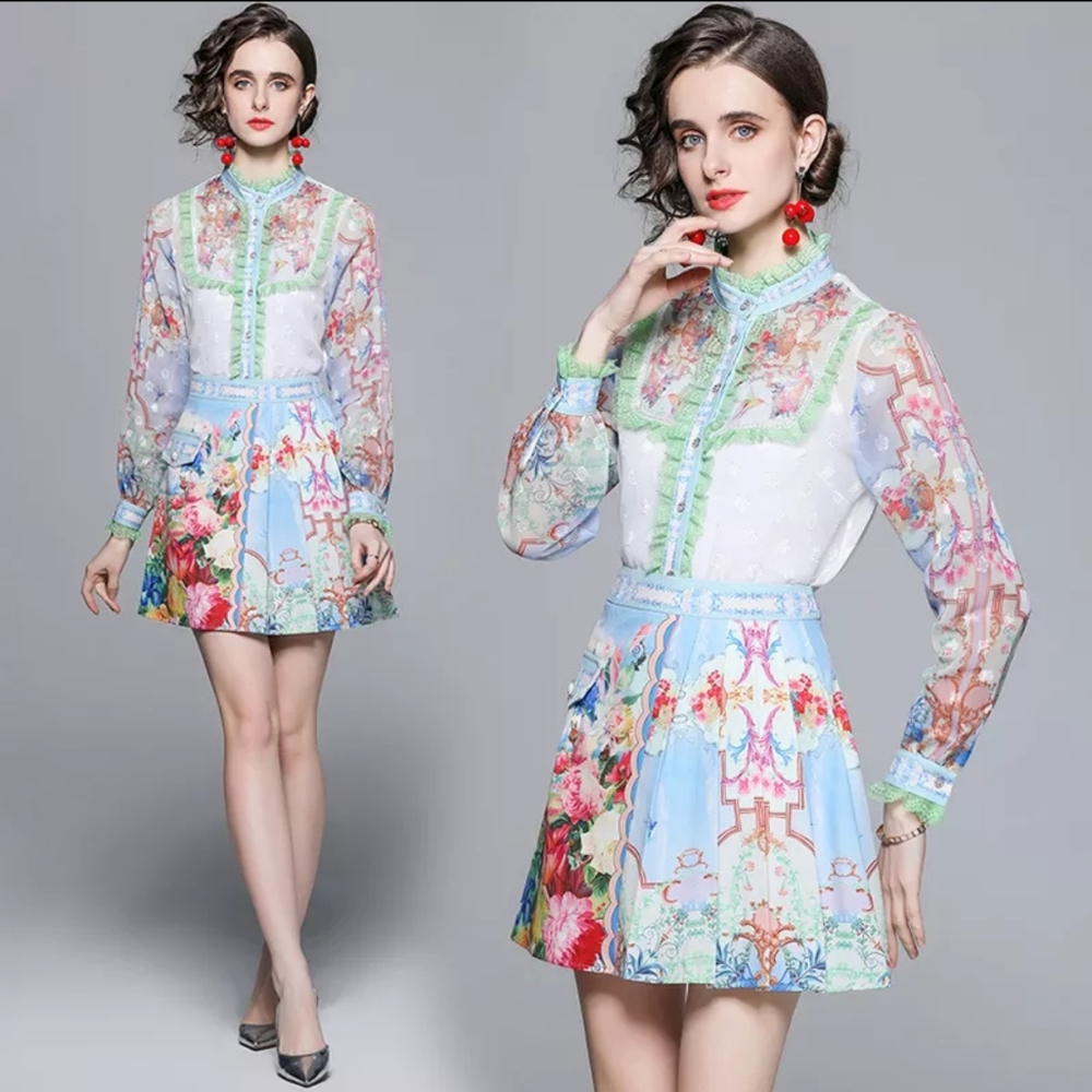 Designer inspired 2 piece dress M